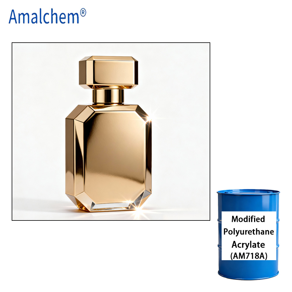 AM718A polyuréthane Acrylate - faible rétrécissement, résistant au jaunissement et excellente adhérence sur le métal, le verre et le plastique pour les revêtements LED-UV