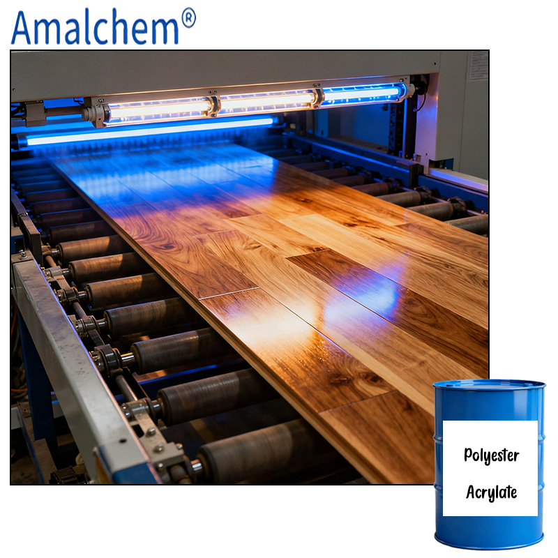 Bonne flexibilité et durcissement rapide oligomère d’acrylate de Polyester, approprié au revêtement de papier, encre, revêtement de bois