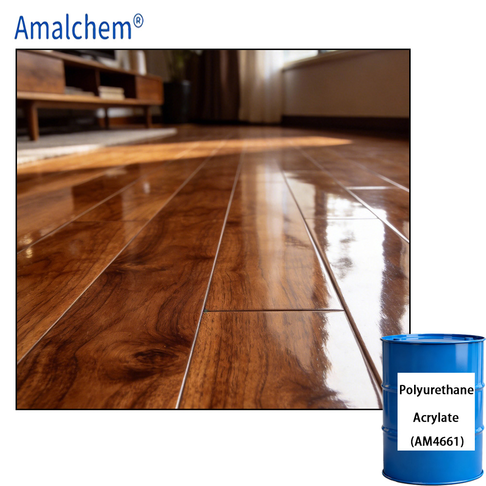 AM4661 oligomère d’acrylate de polyuréthane curable aux uv - dureté élevée et rétention exceptionnelle du brillant pour les couches de finition en bois durables, les revêtements de protection en plastique eten métal