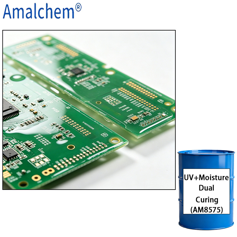 AM8575 UV/Moisture Dual-Cure System - performances de cycle thermique supérieures, grande flexibilité et anti-jaunissement pour les Applications de revêtement conforme